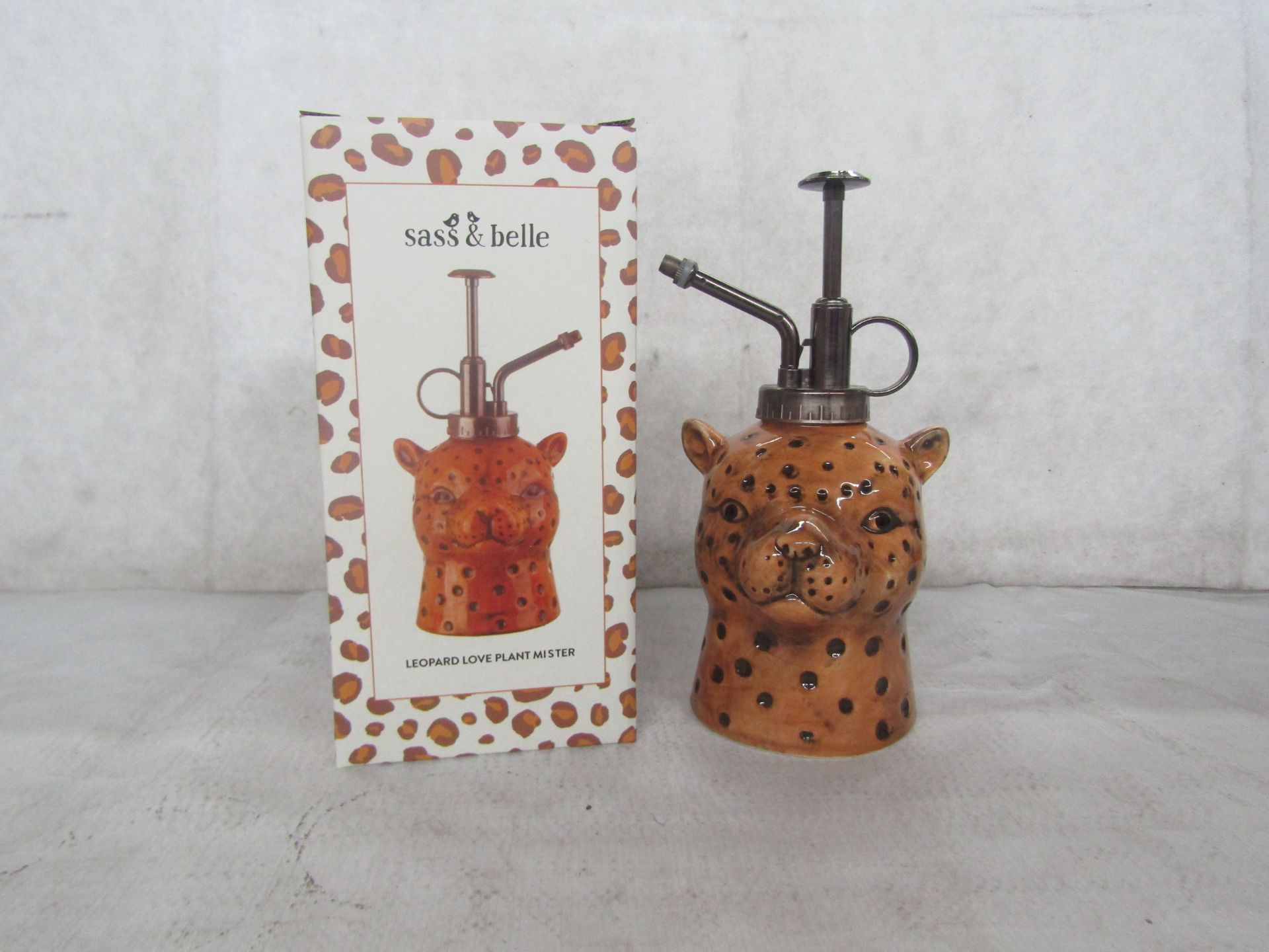 Sass & Belle - Leopard Love Ceramic Plant Mister - New & Boxed.