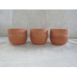 Sass & Belle - Set of 3 Terracotta Mini Eyes Shut Planters - New.