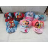 6x Assorted Childrens Peaked Caps ( Picked At Random - Image for Example Purposes Only ) - Unused,