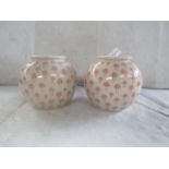 2X Sass & Belle - Mushroom Print Vases - Good Condition.