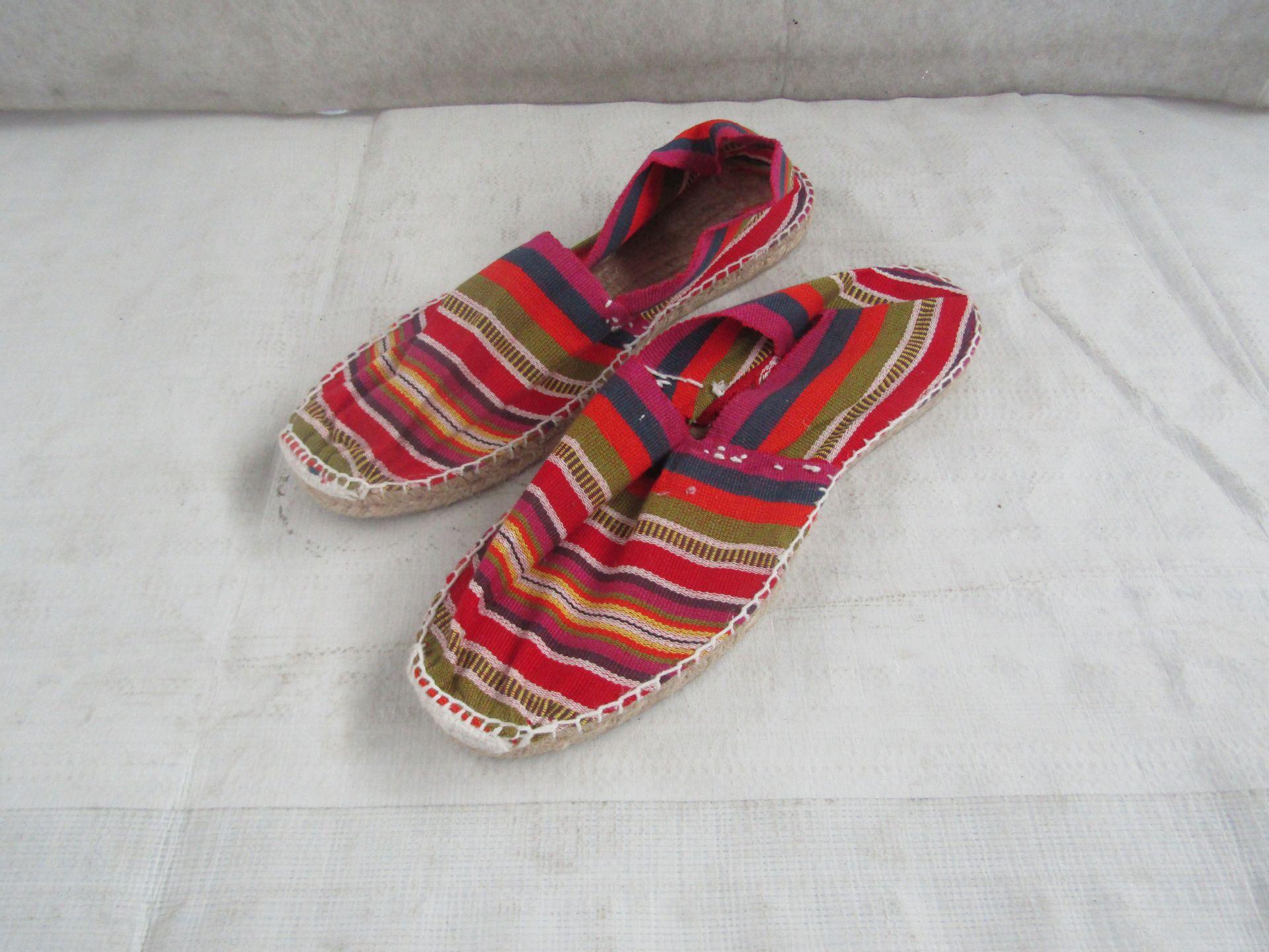 2X TheStripeCompany - Slip-On Espadrilles Shoes - See Image For Design - Size 42 - New.