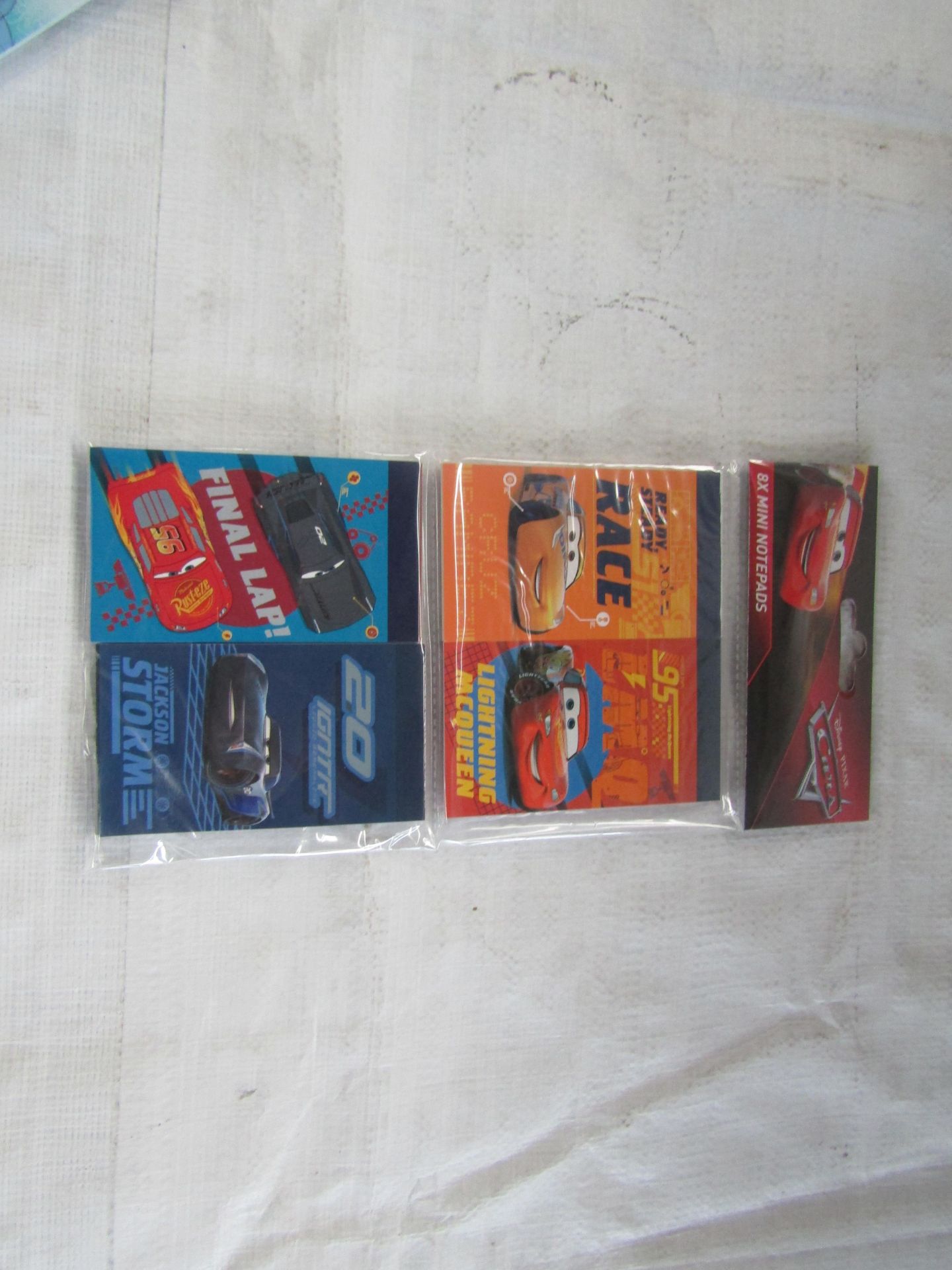 72X Disney Cars - Sets of 8 Mini Notepads - Unused & Packaged.