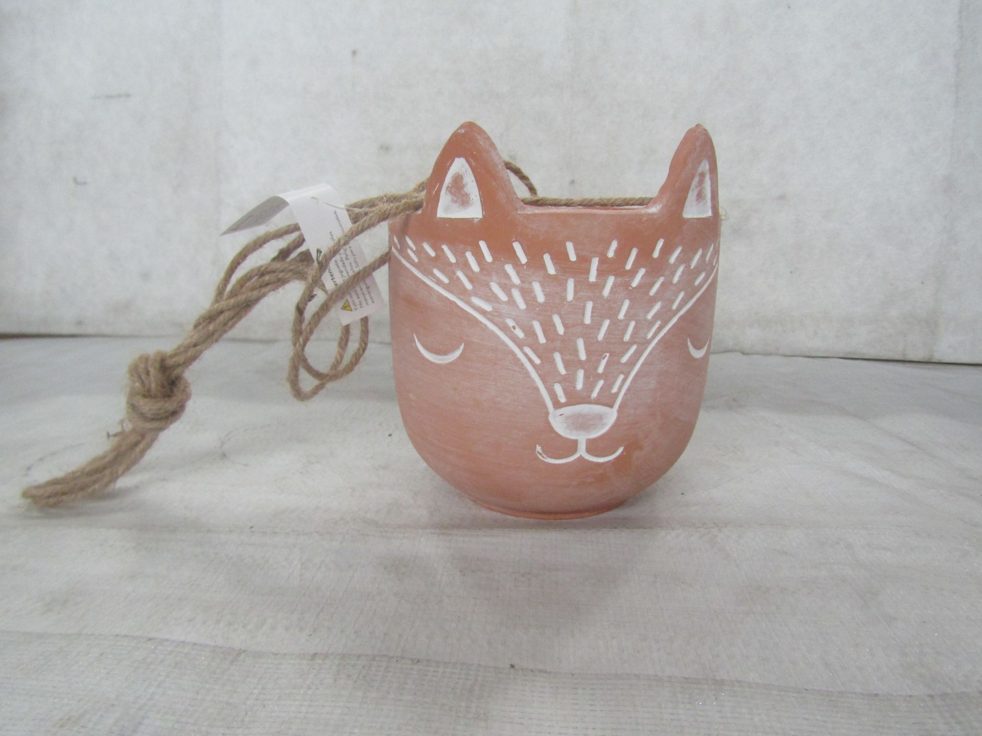 2X Sass & Belle - Finley Fox Terracotta Hanging Planters - New.