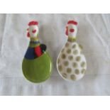 8x Chicken Ceramic Trinket Dishes ( 2 Different Designs ) - All New.