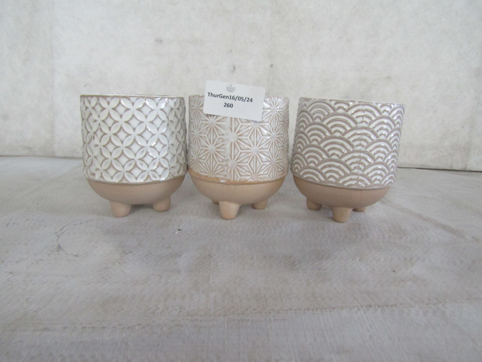 Sass & Belle - Japandi Set of 3 Mini Planters - New & Boxed.