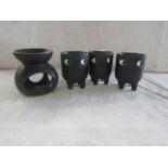 3X Sass & Belle - Little Leggy Black Terracotta Planter - Ex Samples. 1x Sass & Belle - Moon