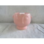 Sass & Belle - Large Pink Face Planter - New.