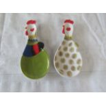 8x Chicken Ceramic Trinket Dishes ( 2 Different Designs ) - All New.