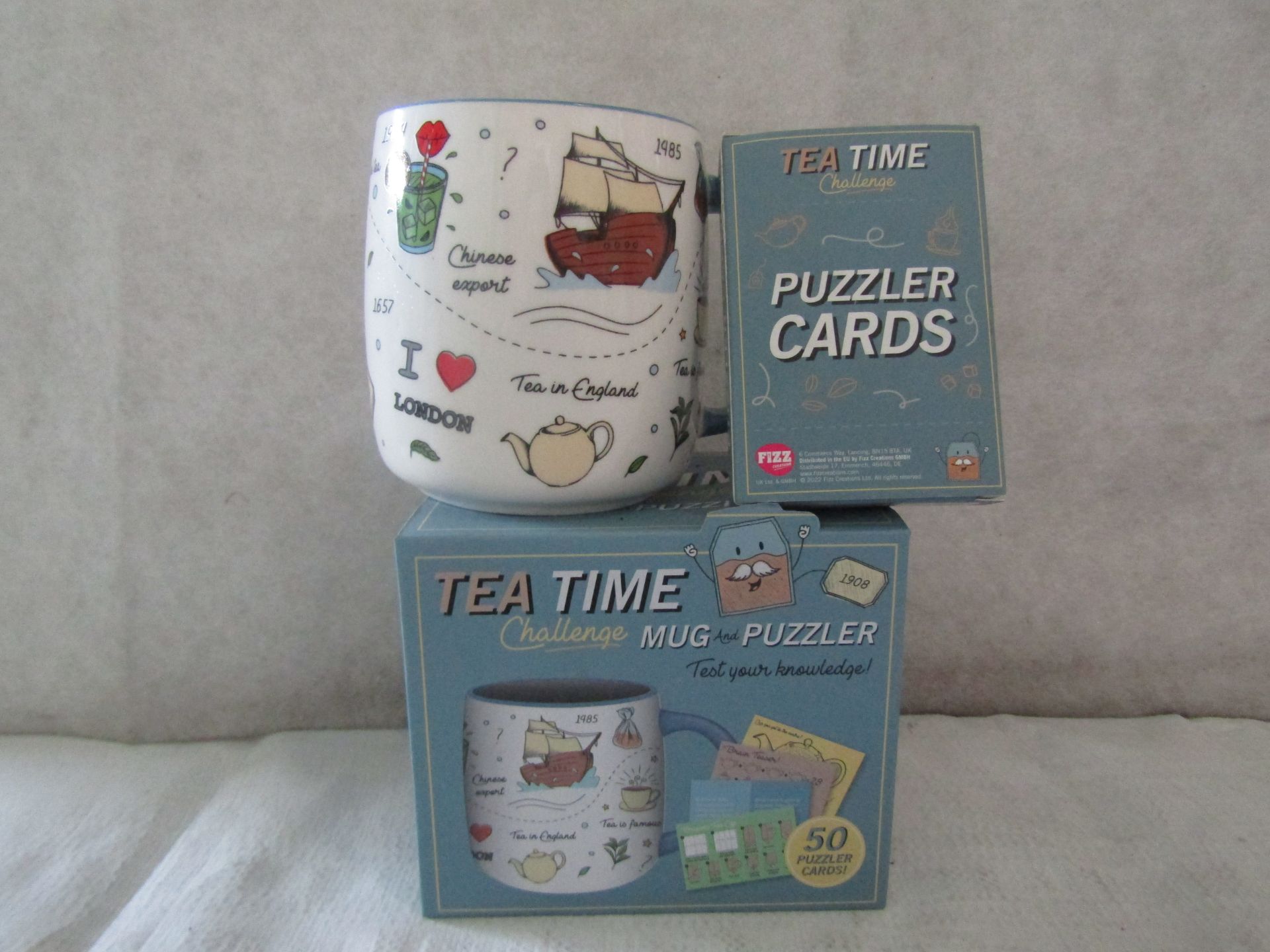 24X Teatime Challenge Puzzler - Includes 1x Mug & 50 Puzzler Cards - New & Boxed.