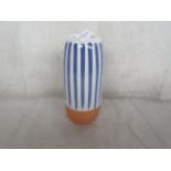 Sass & Belle - Paros Blue Stripe Tall Vase - Good Condition.