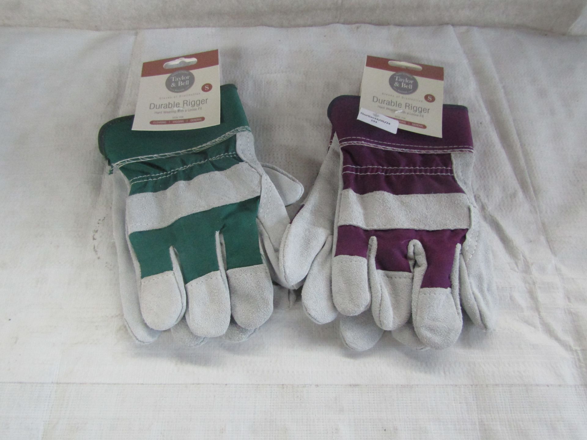 2x Taylor & Bell - Durable Rigger Gloves - Size Small - Unused.