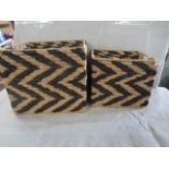 Set of 2 Wicker Storage Boxes - Good Condition.