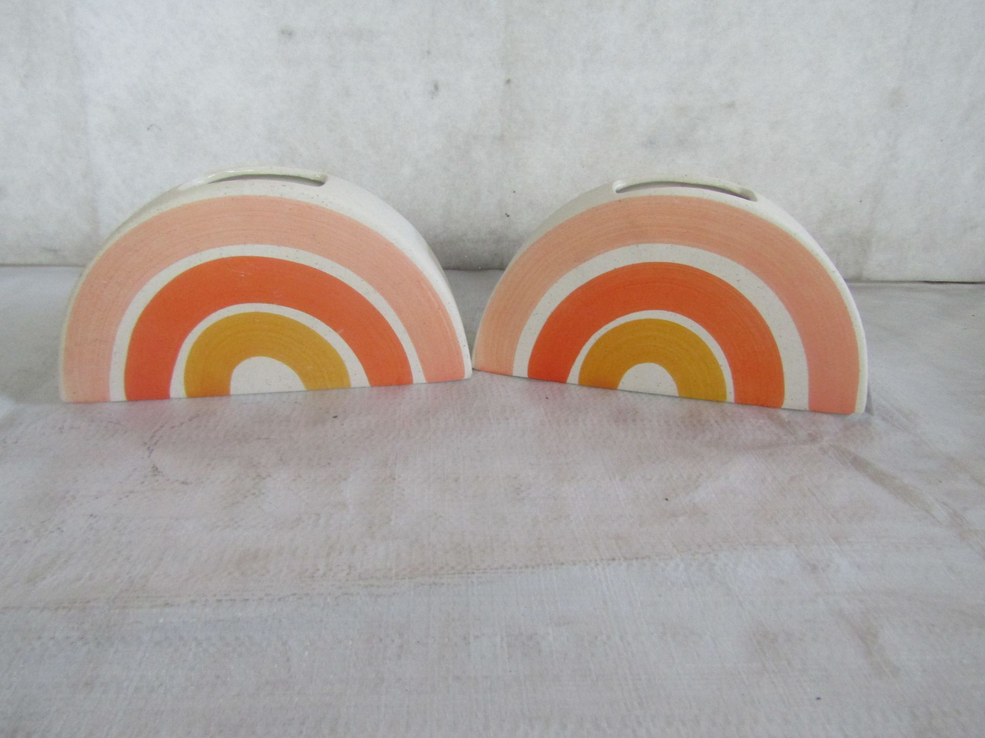 2X Sass & Belle - Rainbow Shaped Planters - New.