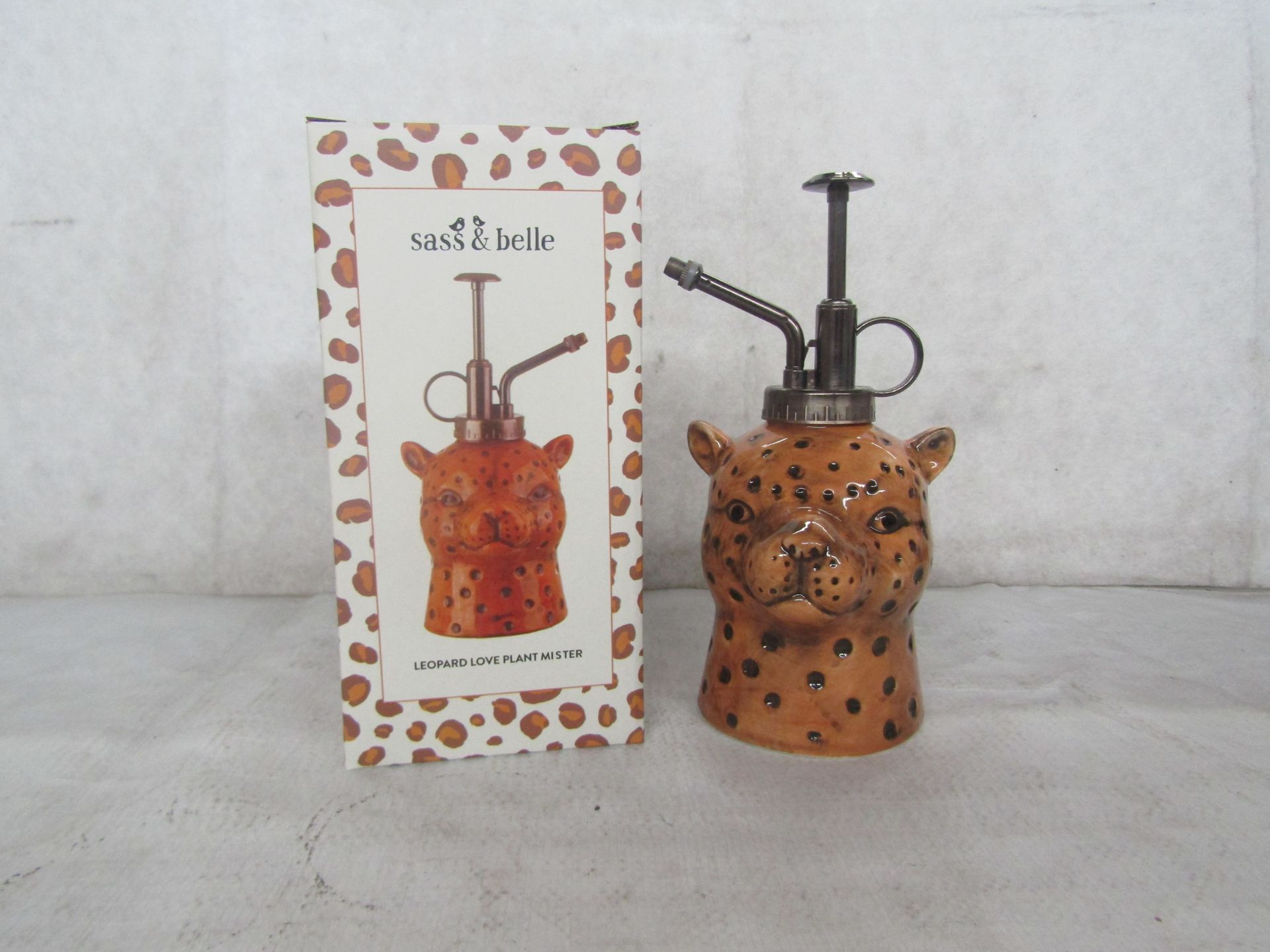 Sass & Belle - Leopard Love Ceramic Plant Mister - New & Boxed.