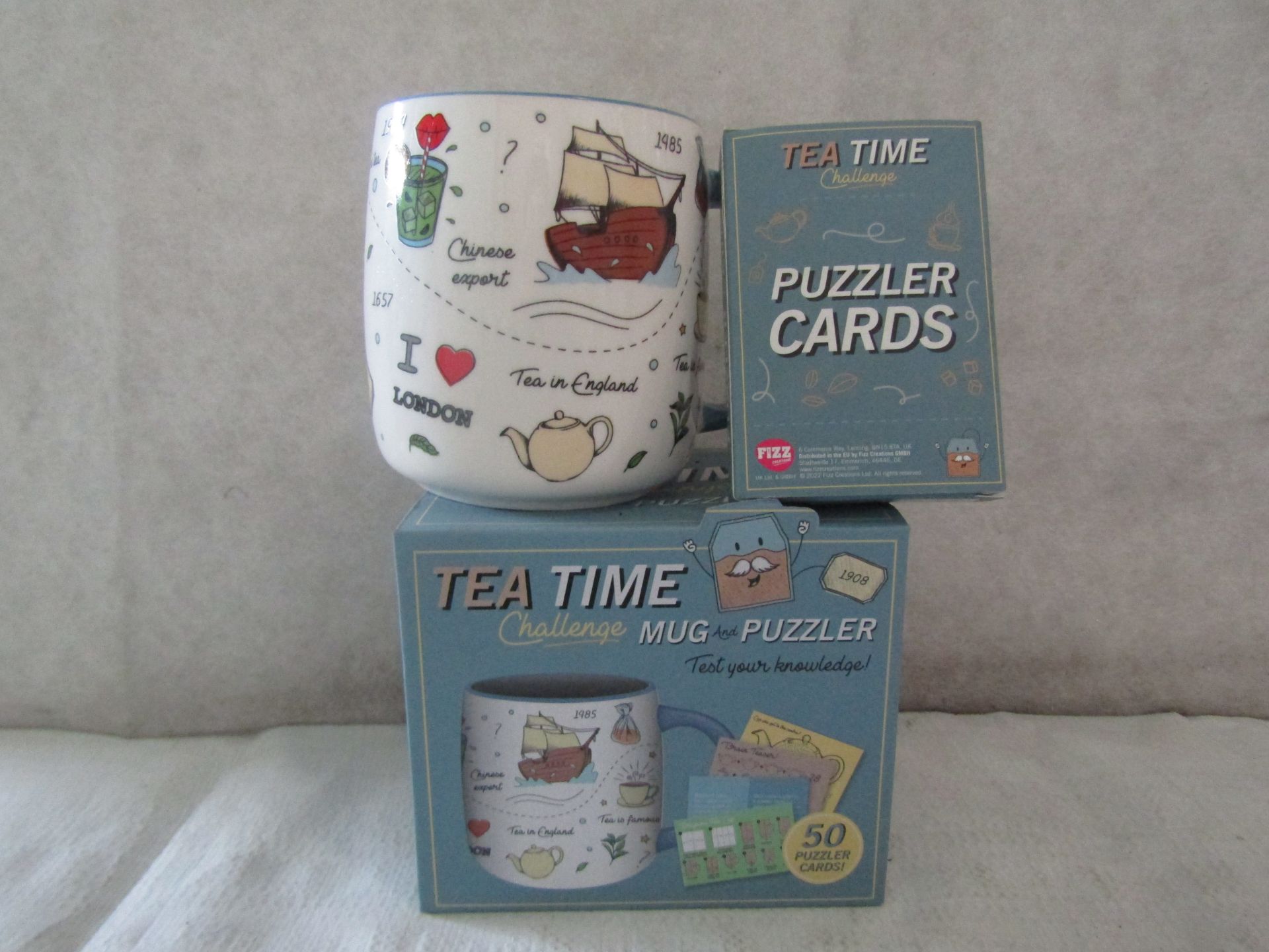 24X Teatime Challenge Puzzler - Includes 1x Mug & 50 Puzzler Cards - New & Boxed.