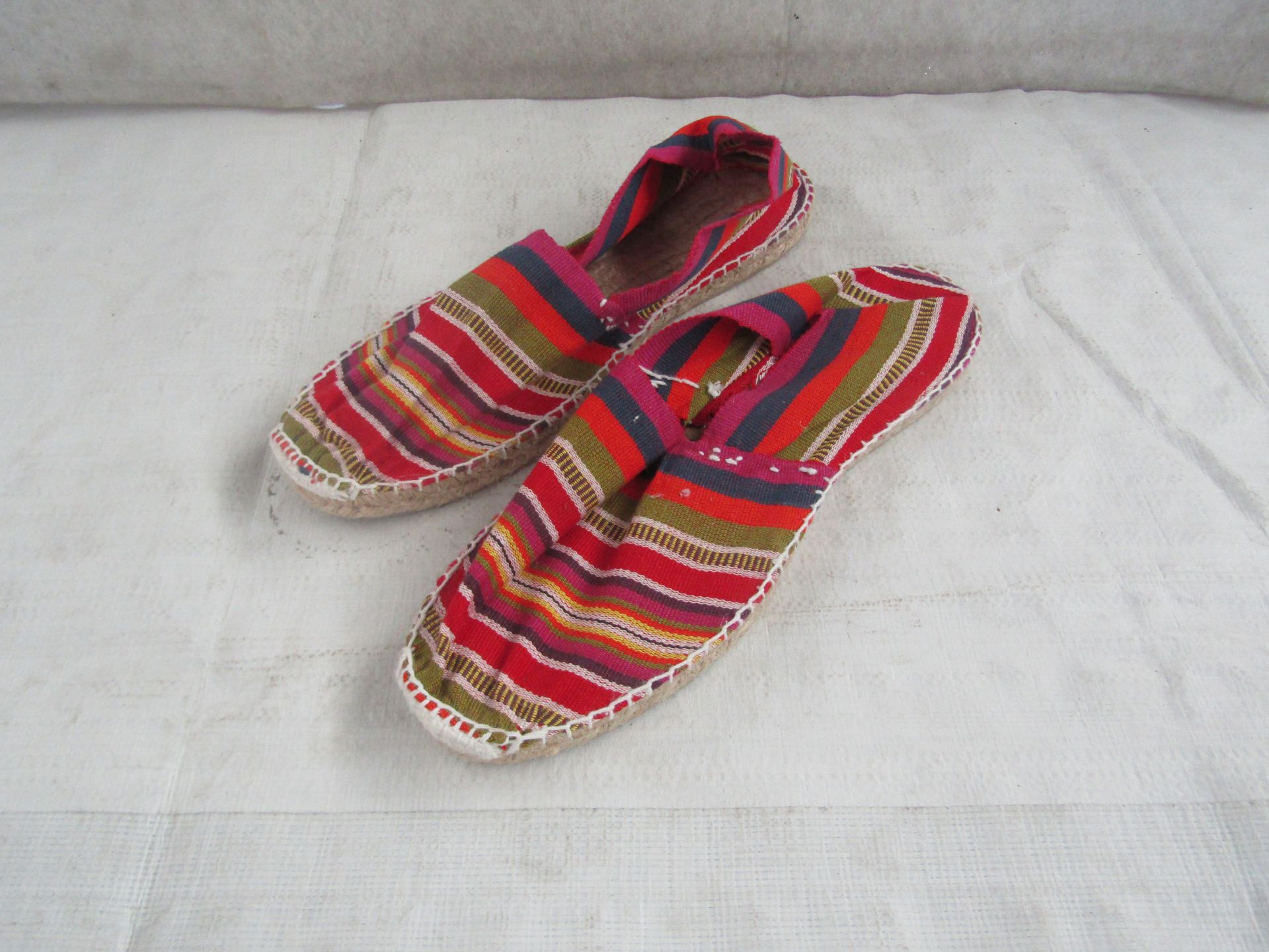 2X TheStripeCompany - Slip-On Espadrilles Shoes - See Image For Design - Size 42 - New.