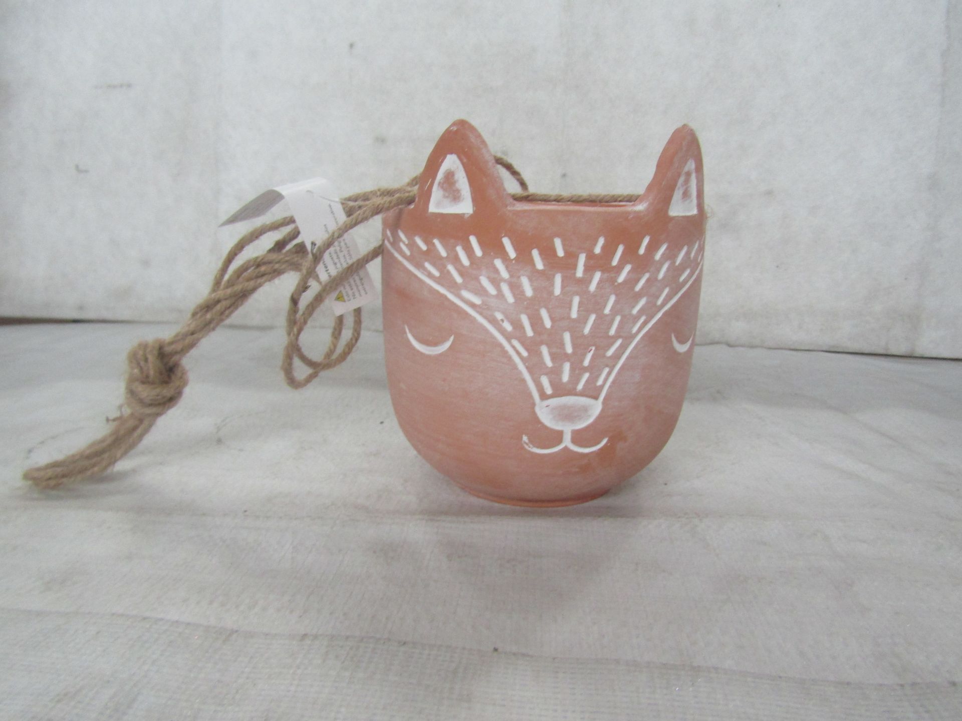 2X Sass & Belle - Finley Fox Terracotta Hanging Planters - New.