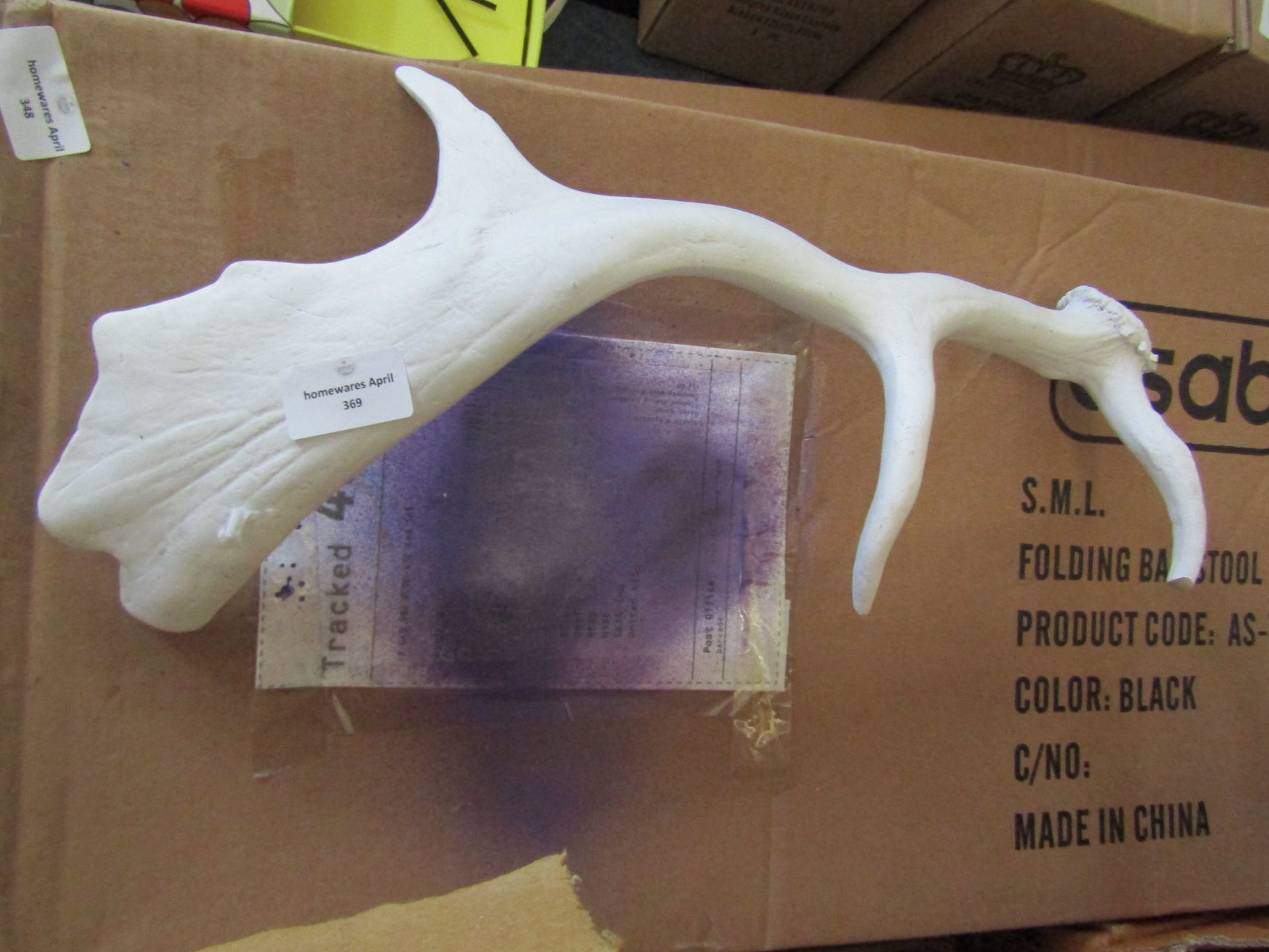 White Deer Antlers - Single Size Vary between W51cm and W41cm - New. (157)