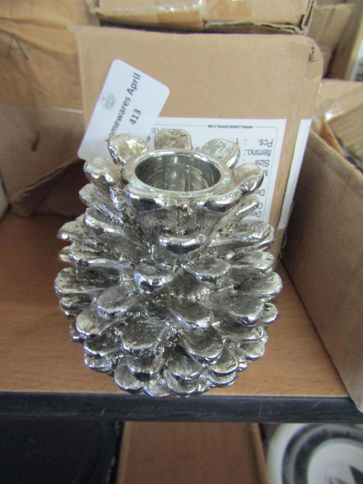 Fir Cone Candlestick - New. (126)