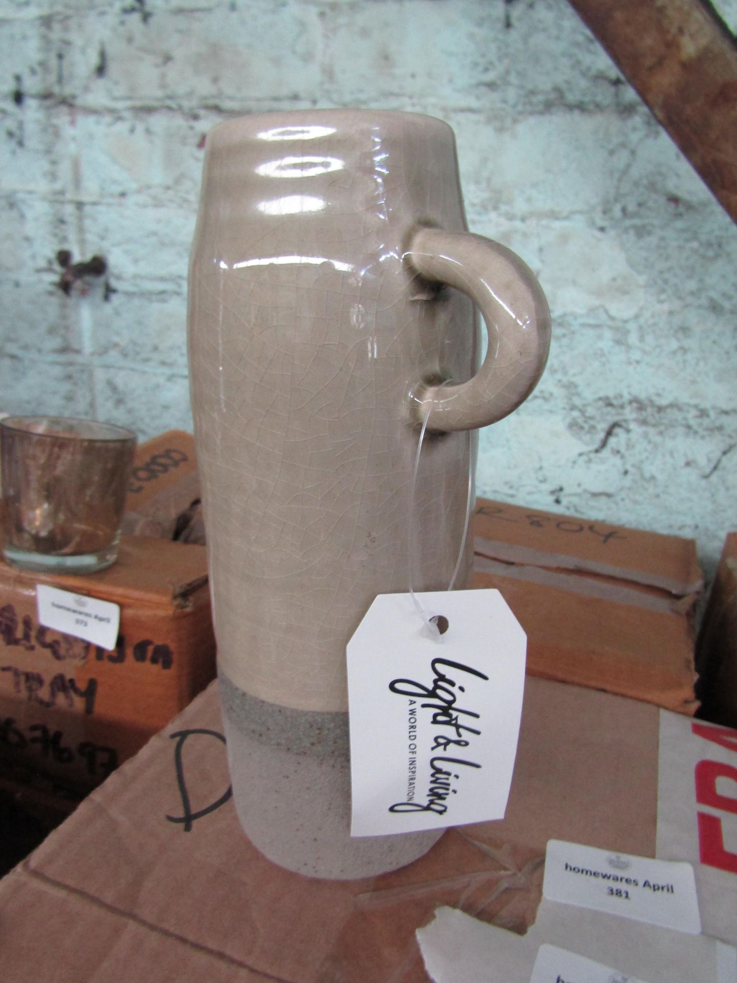 Ceramic Jug Vase - Large - New. (DR630)