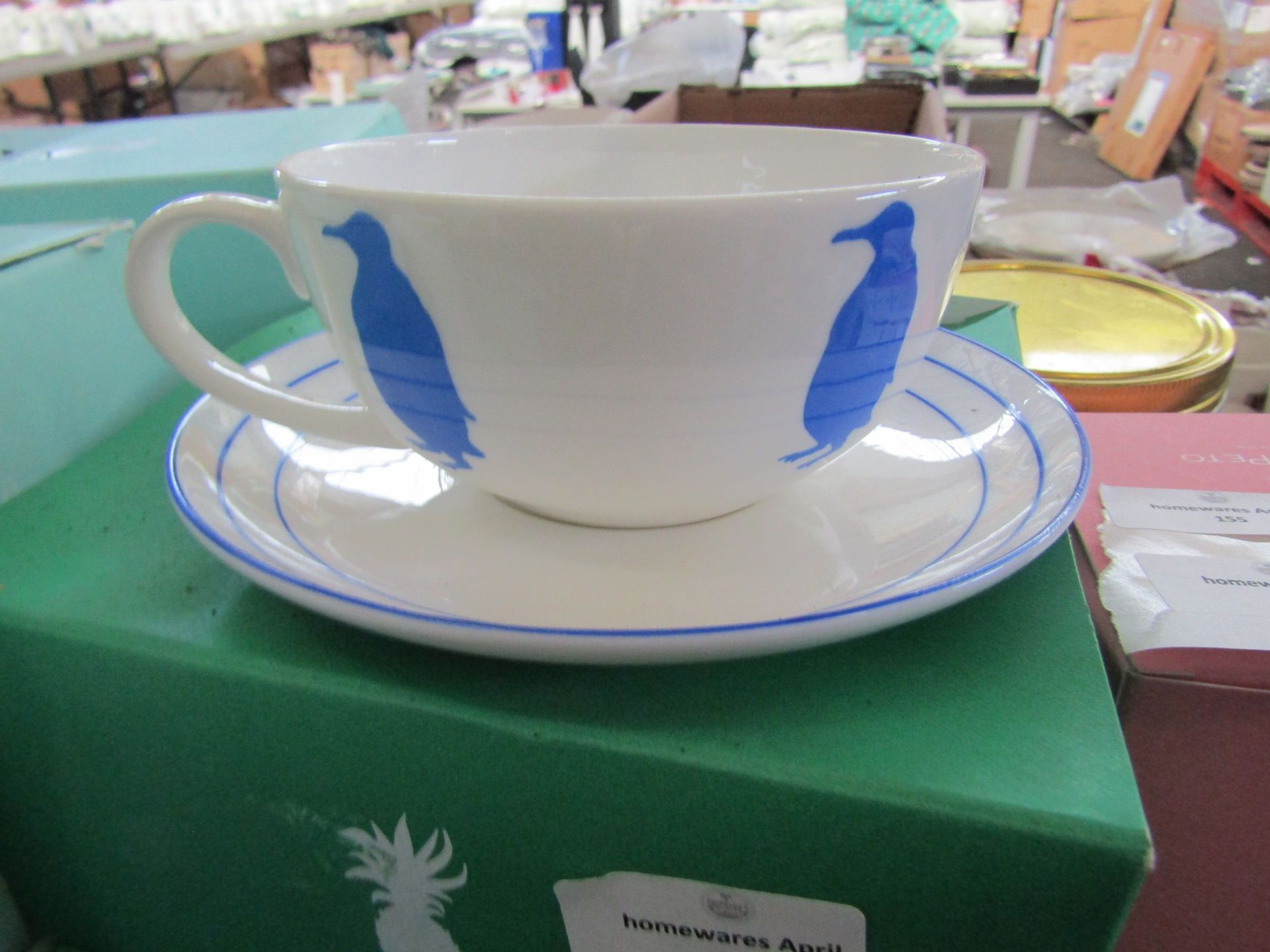 Alice Peto Cup & Saucer Set Penguin Lapis Lazuli RRP 30About the Product(s)Alices???s Penguins - Image 2 of 2