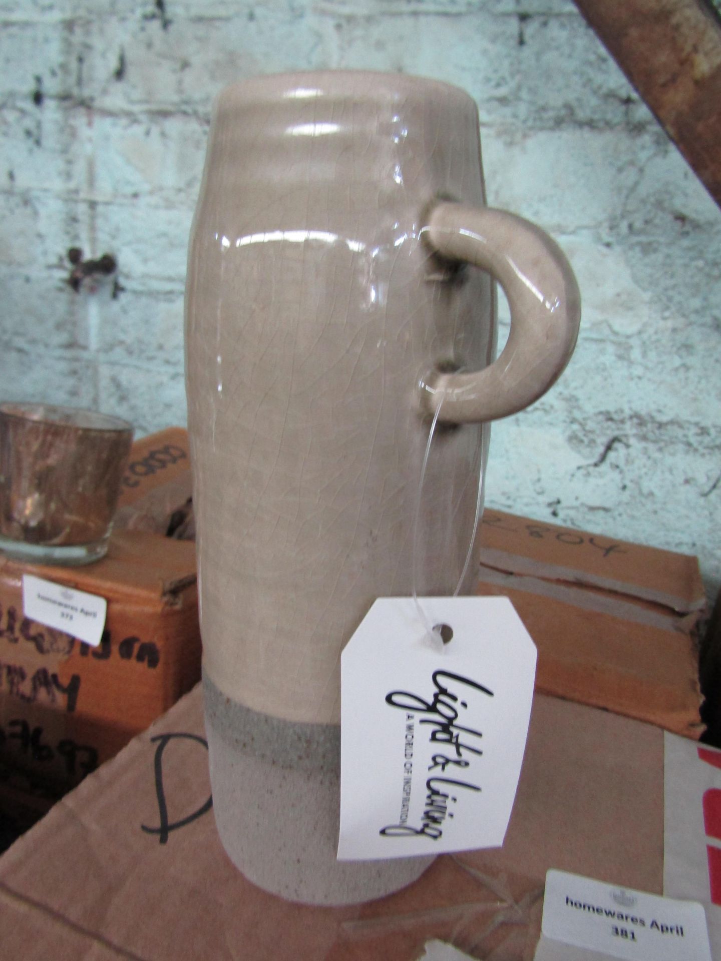 Ceramic Jug Vase - Large - New. (DR630)