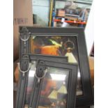 3x Equestrian Style Black Leather Photo Frame - Large, medium and small, combined RRP ?270 (DR625) &