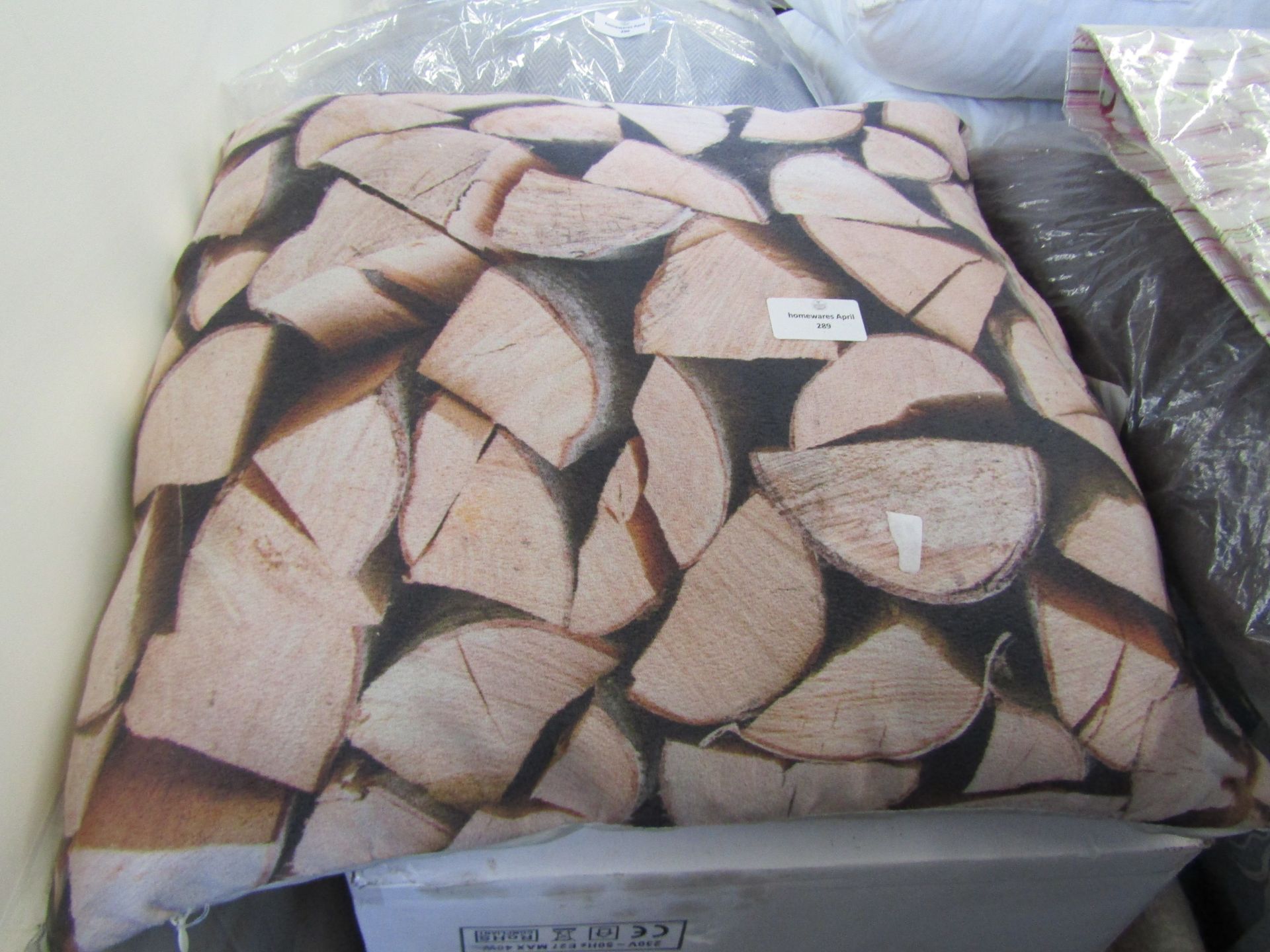 Decorative Log Cushion. Size: 50 x 50cm - RRP ?25.00 - New & Packaged. (DR832)