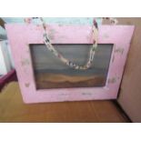 Small Rustic Display Frame - Pink 6X4 Photo size