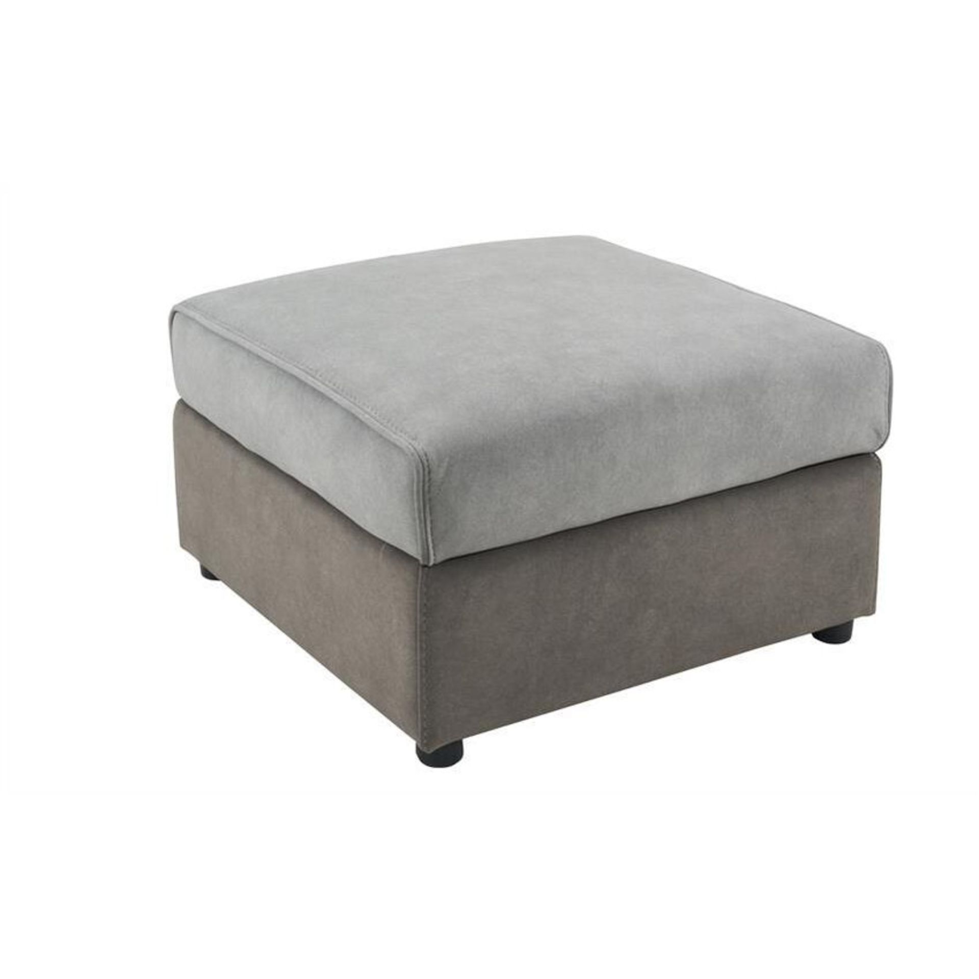 Fortuna Storage Footstool in Verona Taupe Mushroom with Contrast Stitch and Glides RRP 480About