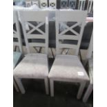 Oak Furnitureland St Ives Light Grey Painted Chair with Plain Truffle Fabric Seat RRP 380.00About