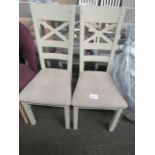 Oak Furnitureland Shay Painted Chair with Dappled Beige Fabric Seat (Pair) RRP 380.00About the