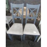 Oak Furnitureland Highgate Blue Painted Chair with Dappled Beige Fabric Seat RRP 380.00About the