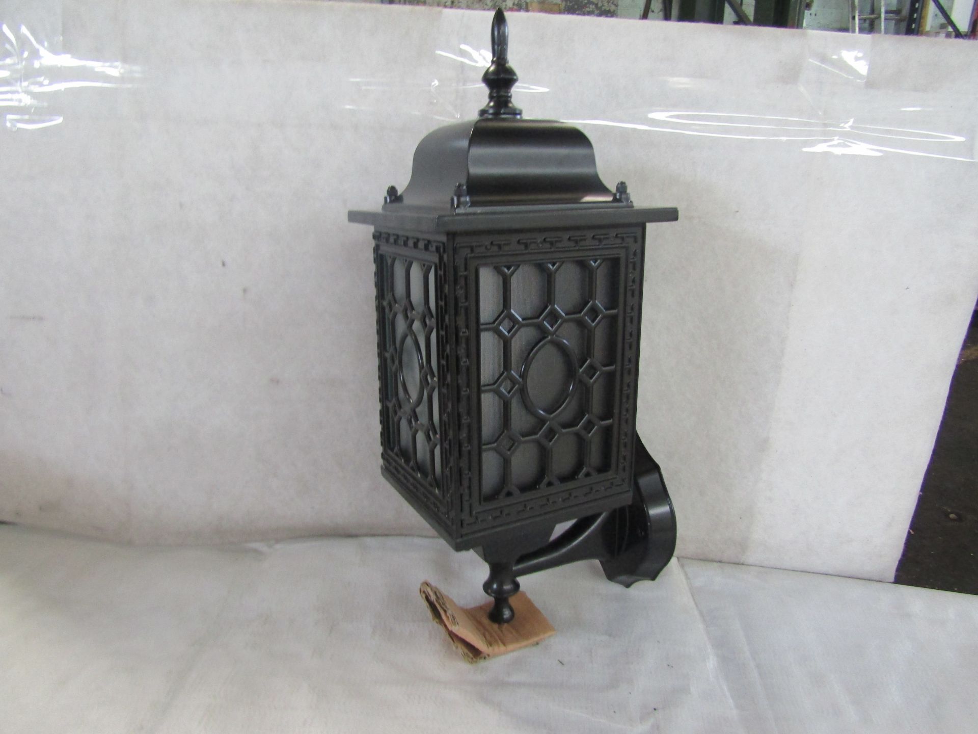 Integrity Lighting black outdoor lantern. H43CM X W16CM. New & Boxed (boxes are shop soiled) (