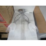 Chrome 2 Arm Wall light fitting. H30cm x W30cm. New & Boxed (box maybe shop soiled) (544-2)