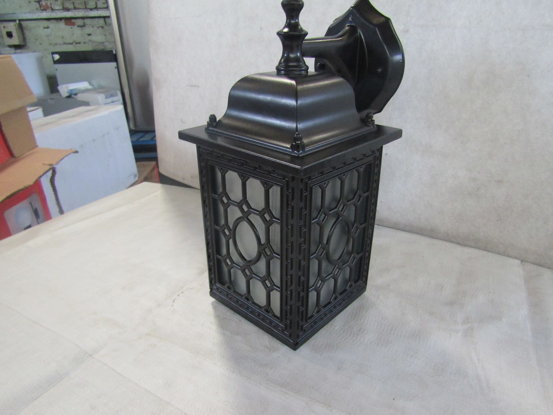 Integrity Lighting black outdoor lantern. H43CM X W16CM. New & Boxed (boxes are shop soiled) (