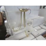 Brass 3 Arm Pendant Light fitting with frosted glass shades. H40cm x W45cm. New & Boxed (box maybe