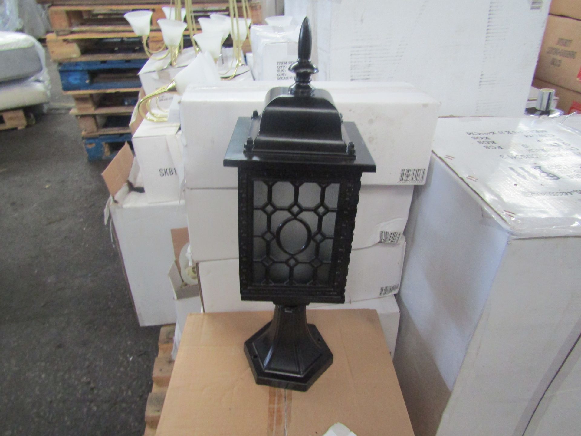 Black Outdoor Post Light. H40cm x W18cm. New Boxed (IL014)