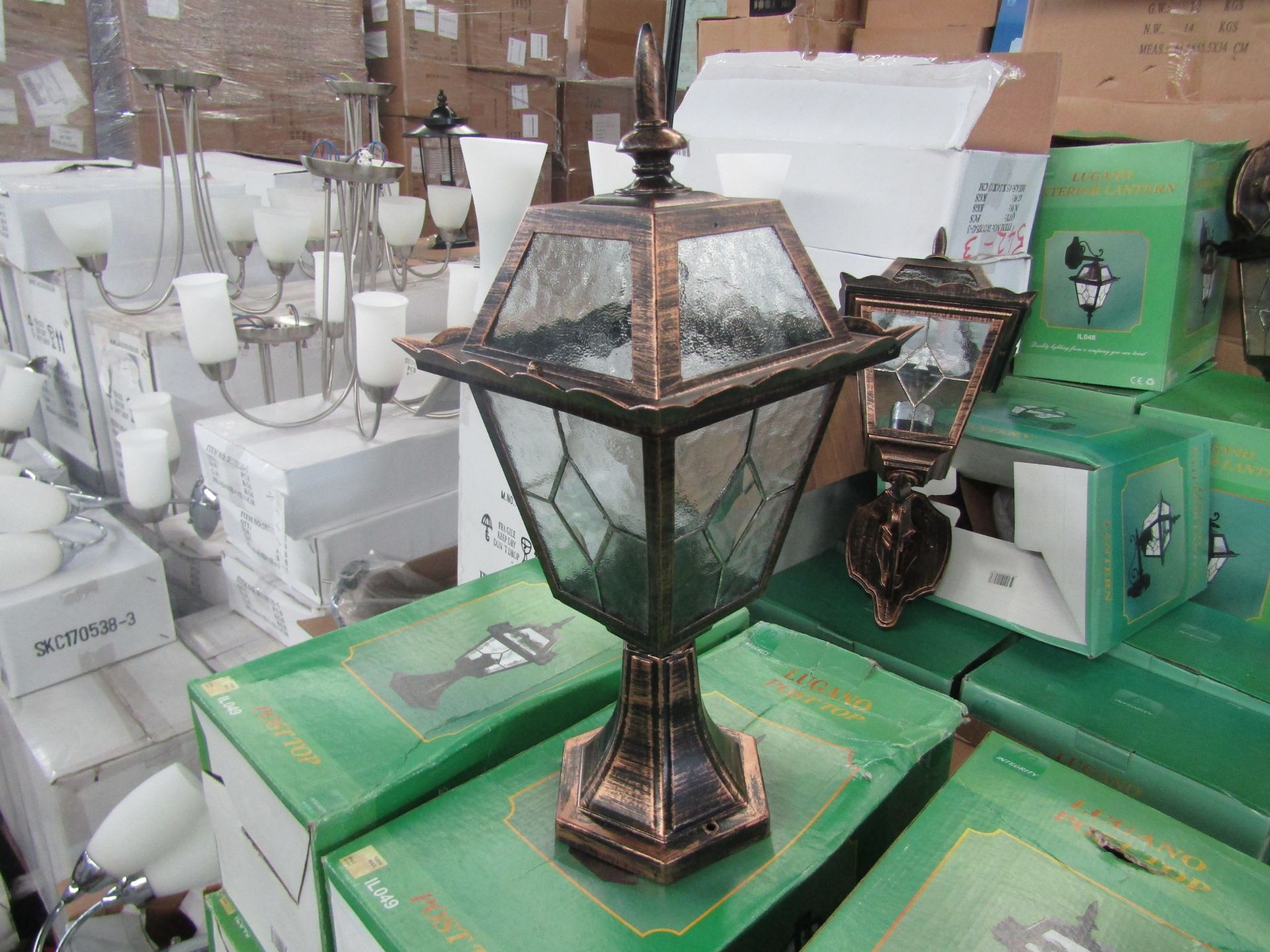 Integrity Lighting Lugano Rustic Post Top Outdoor light. H46cm x W22cm. New & Boxed. (box maybe shop