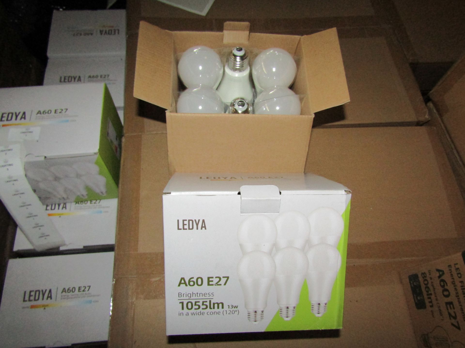 2X LEDYA - A60 E27 1055 Lumens Warm Light Bulbs - Pack of 6 - New & Boxed.