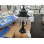 Integrity Lighting black outdoor Georgian post top. H44CM X W24CM. New & Boxed (boxes are shop