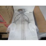 Chrome 2 Arm Wall light fitting. H30cm x W30cm. New & Boxed (box maybe shop soiled) (544-2)