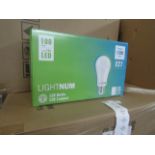 2X LIGHTNUM - E27 1200 Lumen LED Light Bulbs - Pack of 15 - New & Boxed.