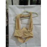 Box Of Approx 100x Pretty Little Thing Oatmeal Linen Look Cross Front Corset- Size 6, New &