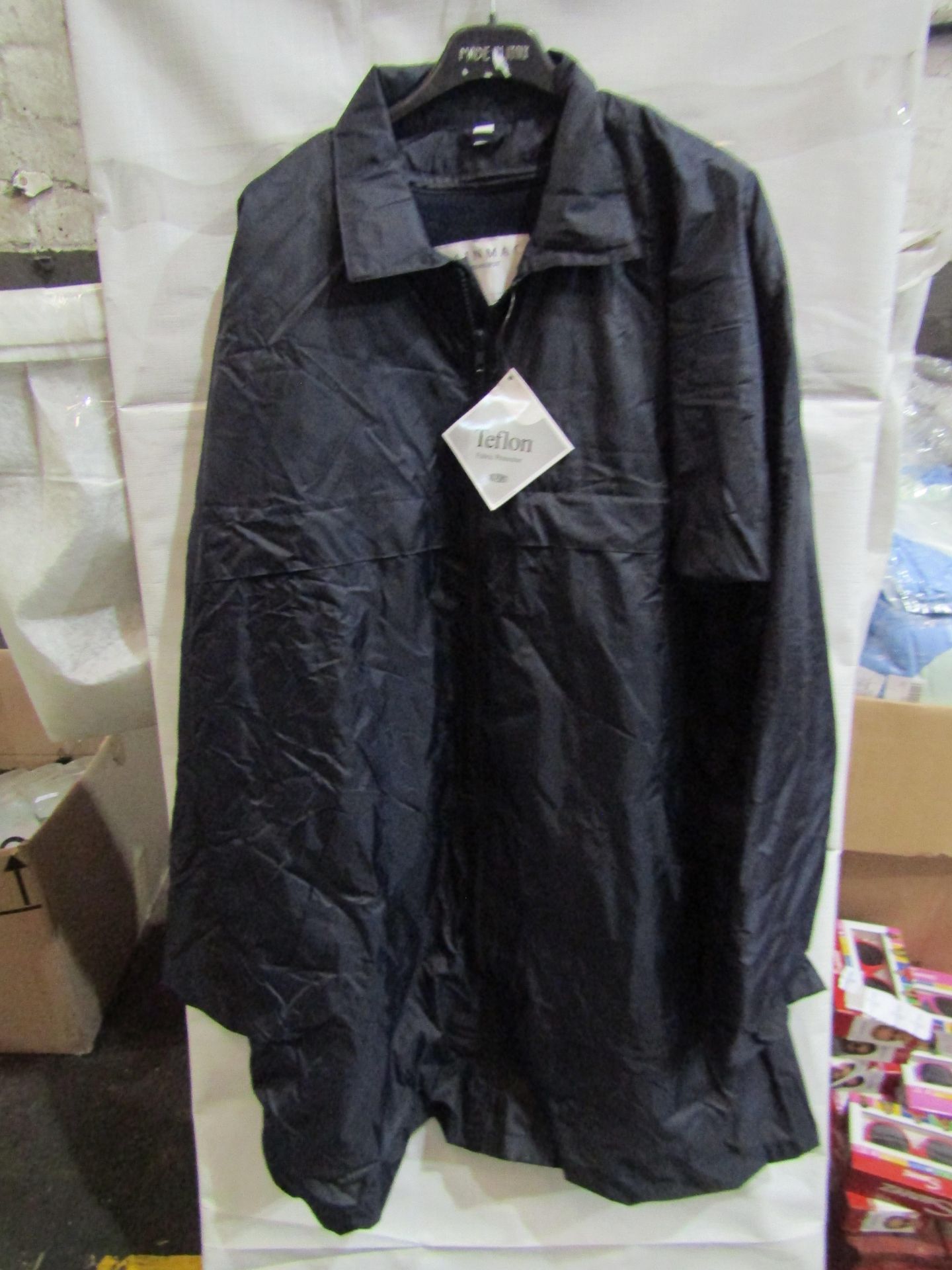 Rainmac Ladies Long Navy Rain Coat, Size: 8 - Unused & Packaged.