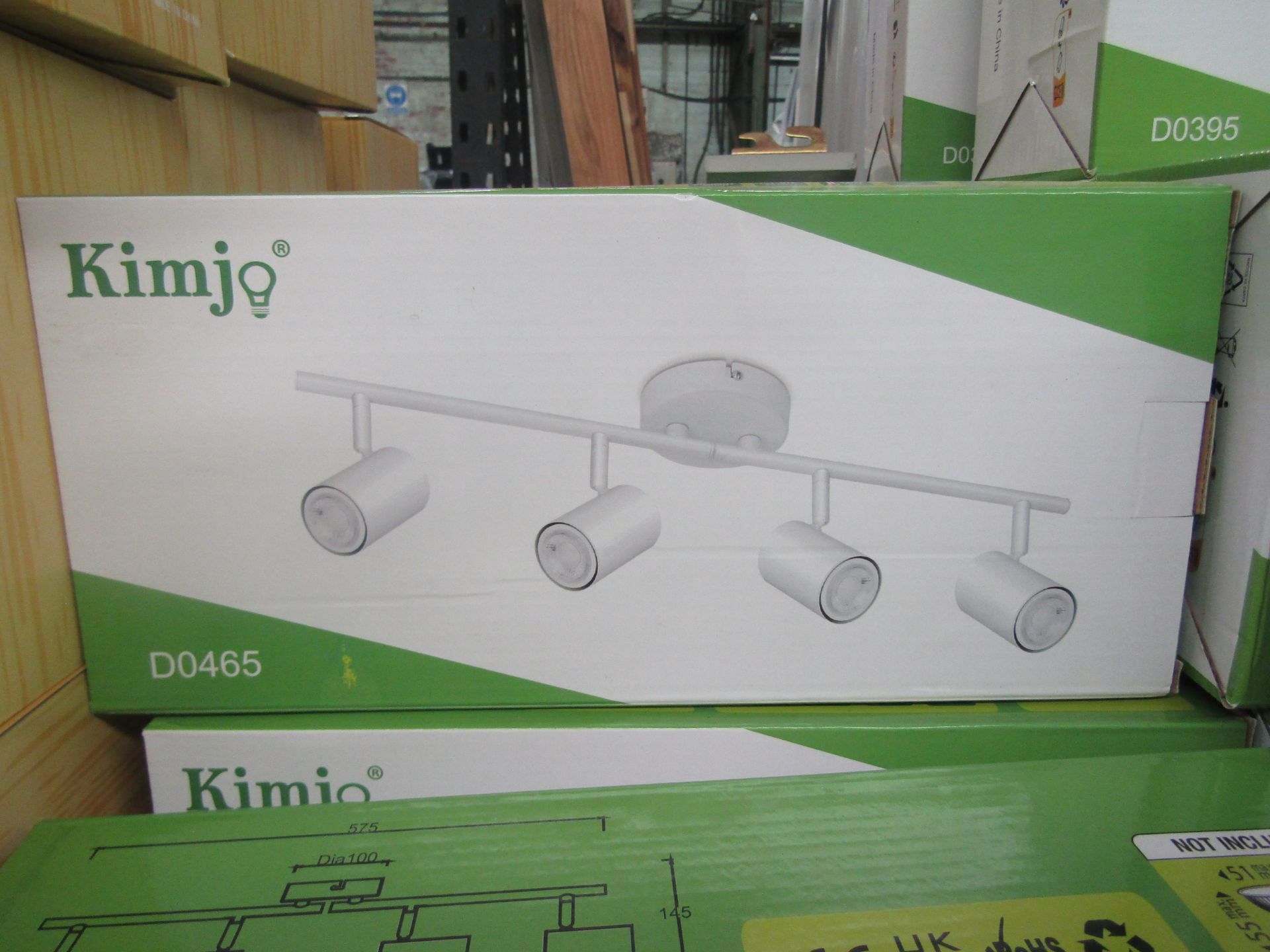 Kimjo - White Adjustable Angle 4-Way Spotlight Ceiling Light - Boxed.