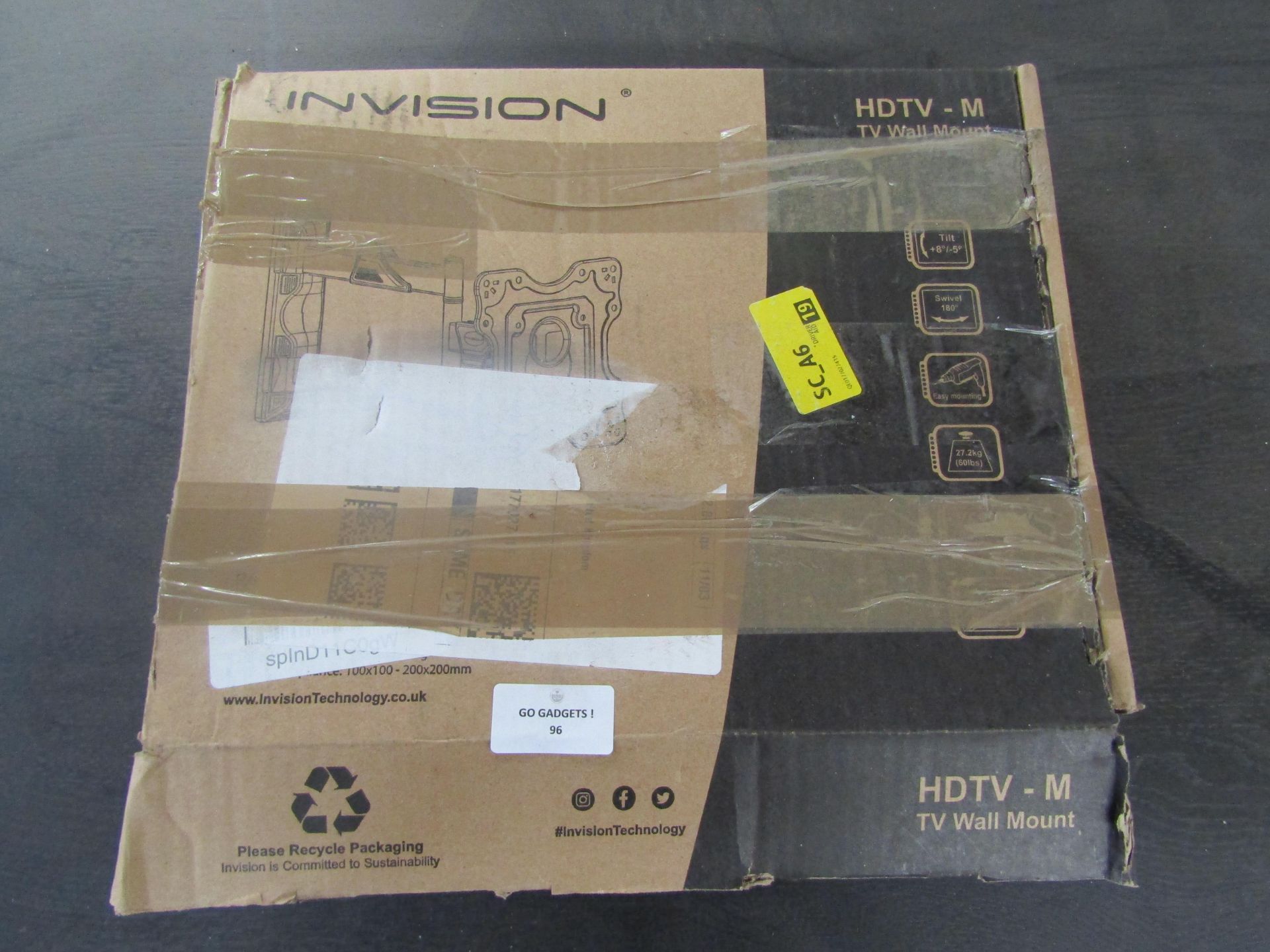 Inivision HDTV Wall Mount 24-43" Screens, Unchecked & Boxed.