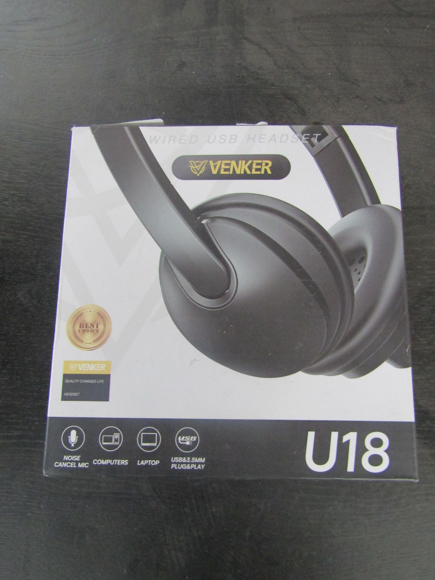 Venker Wired USB Headset U18 - Unchecked & Boxed.