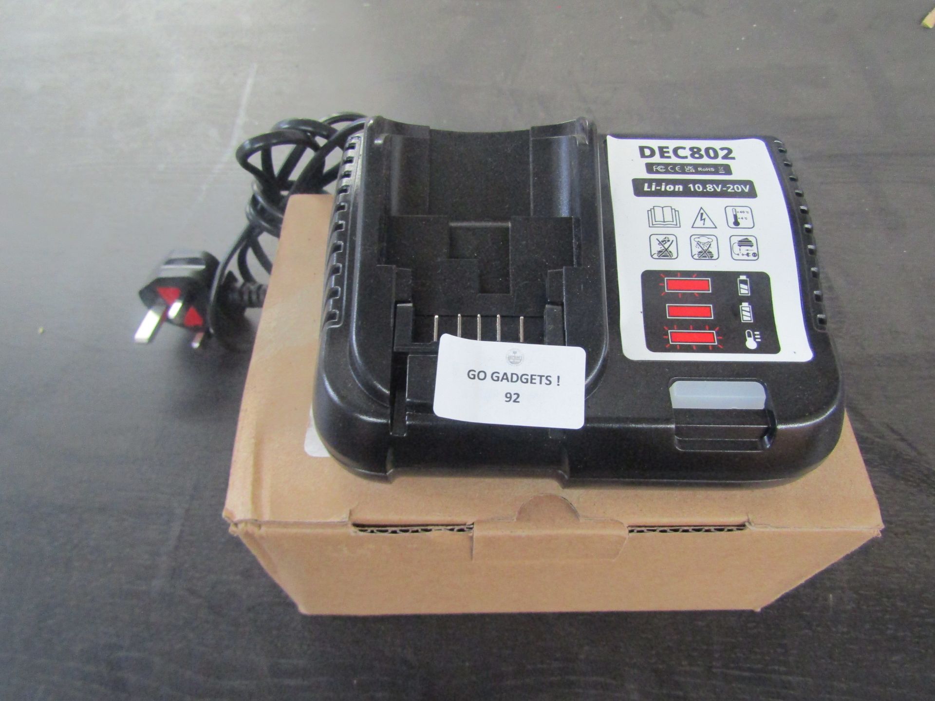 Rohs Dec802 Li-ion 10.8v - 20v Battery Charger Station - Unchecked & Boxed.