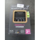 Eneloop SmartPlus charger, for 1-4 AA/AAA rechargeable batteries, 1.5h charging time, 10 safety